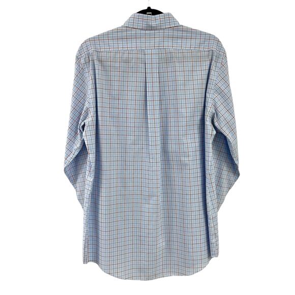 Brooks Brothers Blue White Plaid Long Sleeve Button Down Shirt Medium - Picture 3 of 4